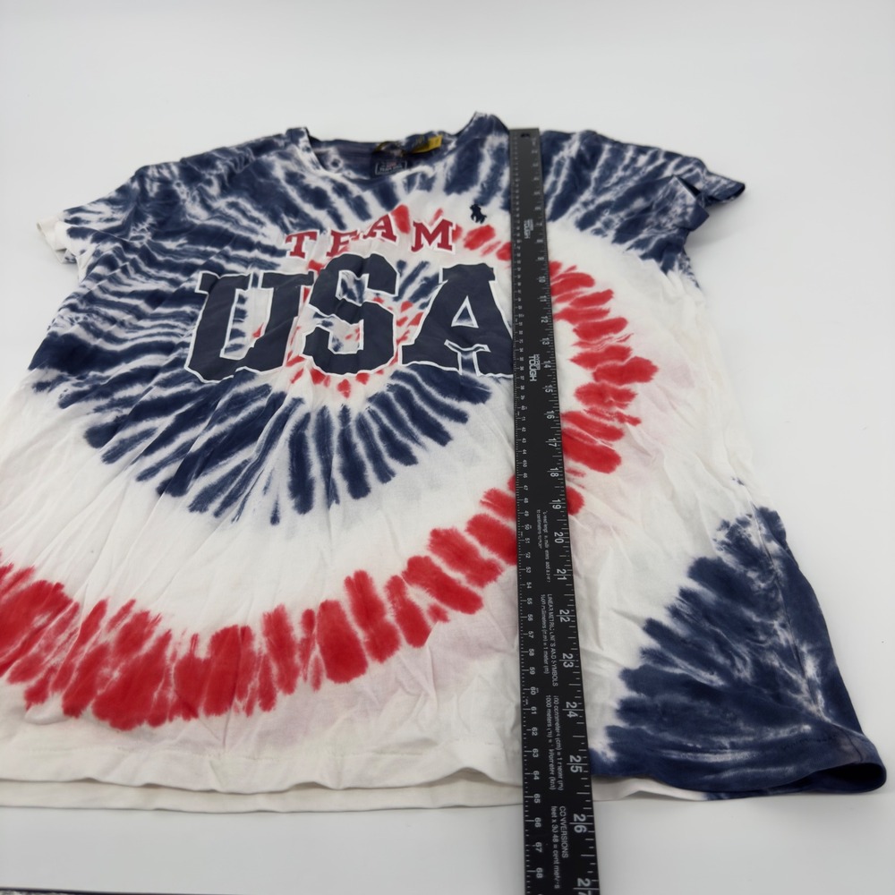 Polo Ralph Lauren Team USA 2020 Olympic Tie Dye T-Shirt Medium Red White Blue - Picture 7 of 7